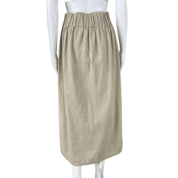 Miranda Bennett Paper Bag Skirt One Size Lyocell Crinkle Pull On Minimalist BOHO - Picture 7 of 16